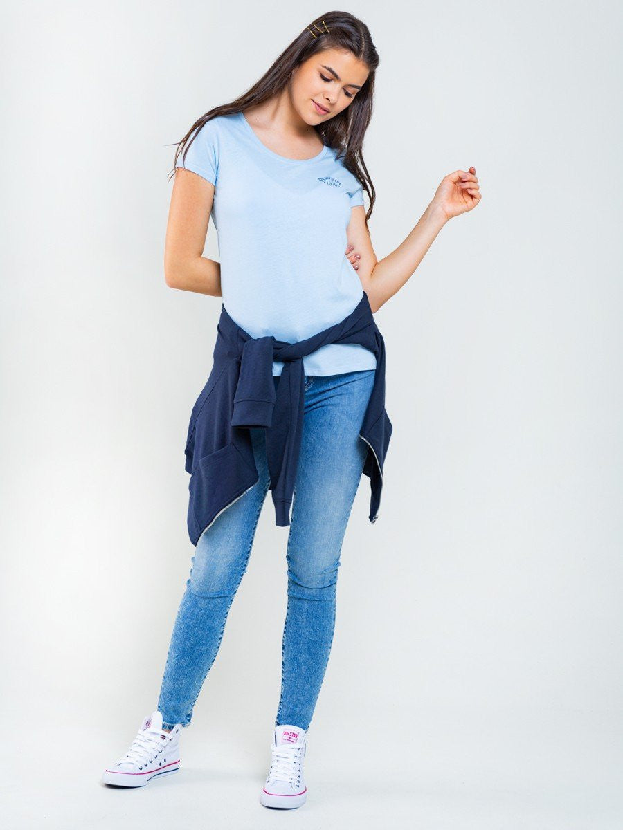 T-Shirt with small Logo | Light Blue