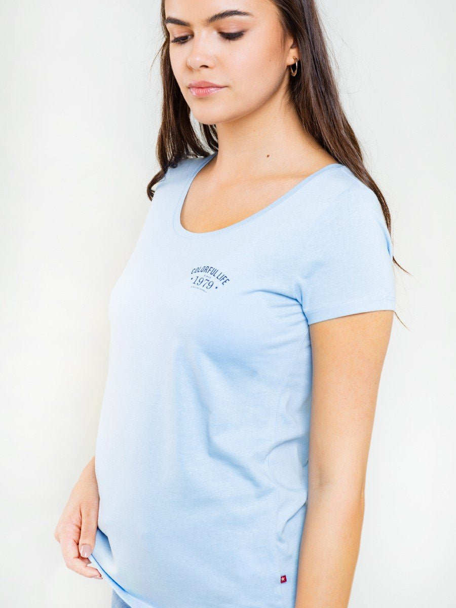 T-Shirt with small Logo | Light Blue