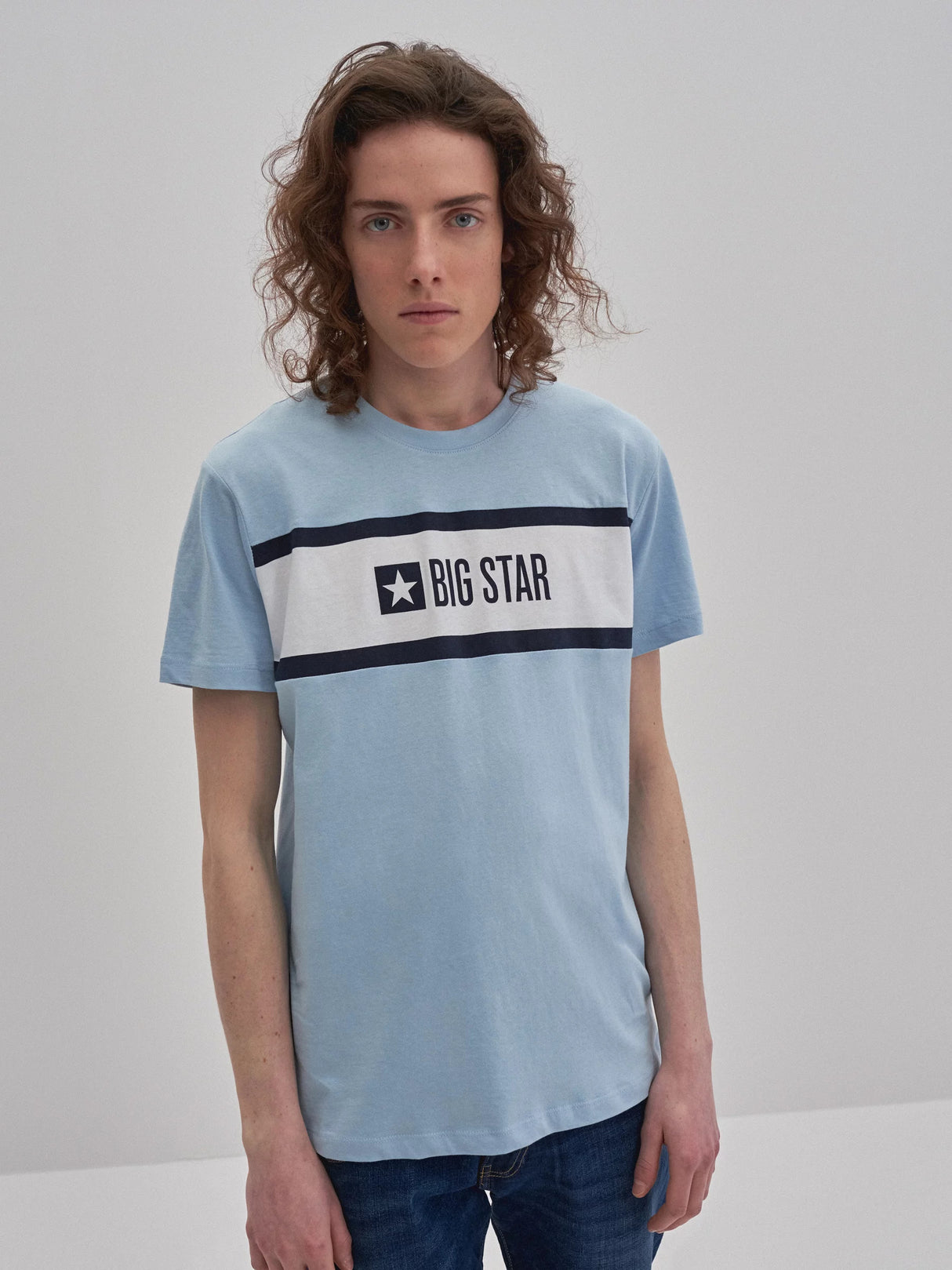 BIG STAR Logo T-Shirt Organic Cotton | Light Blue