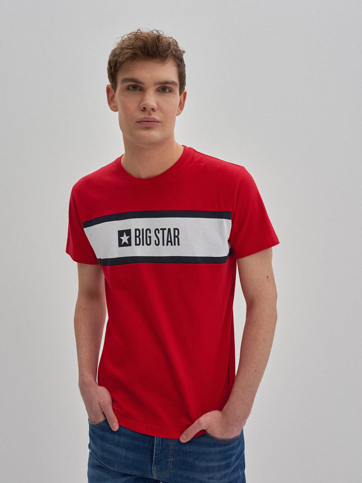 BIG STAR Logo T-Shirt Organic Cotton | Red