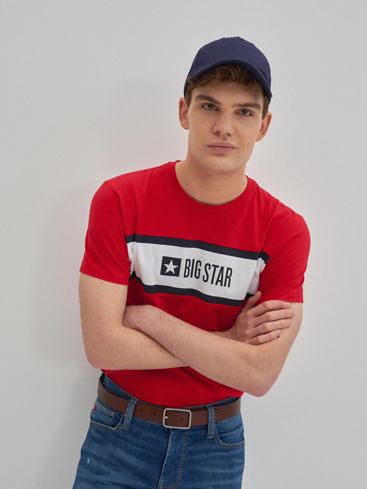 BIG STAR Logo T-Shirt Organic Cotton | Red