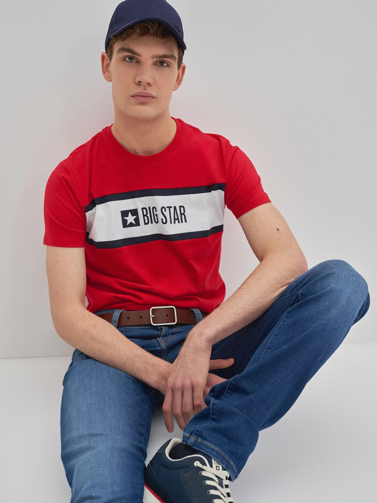 BIG STAR Logo T-Shirt Organic Cotton | Red