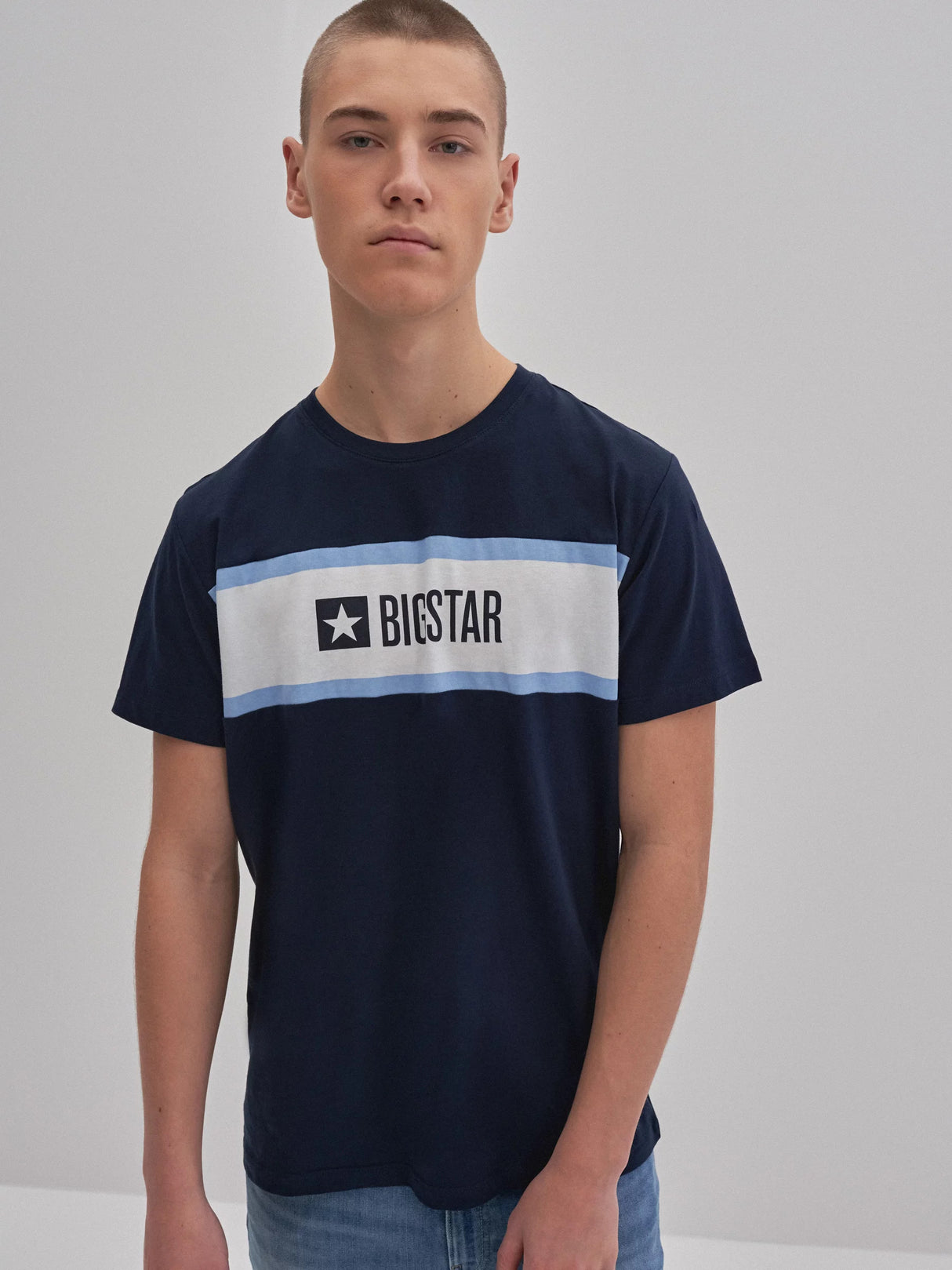 BIG STAR Logo T-Shirt Organic Cotton | Navy