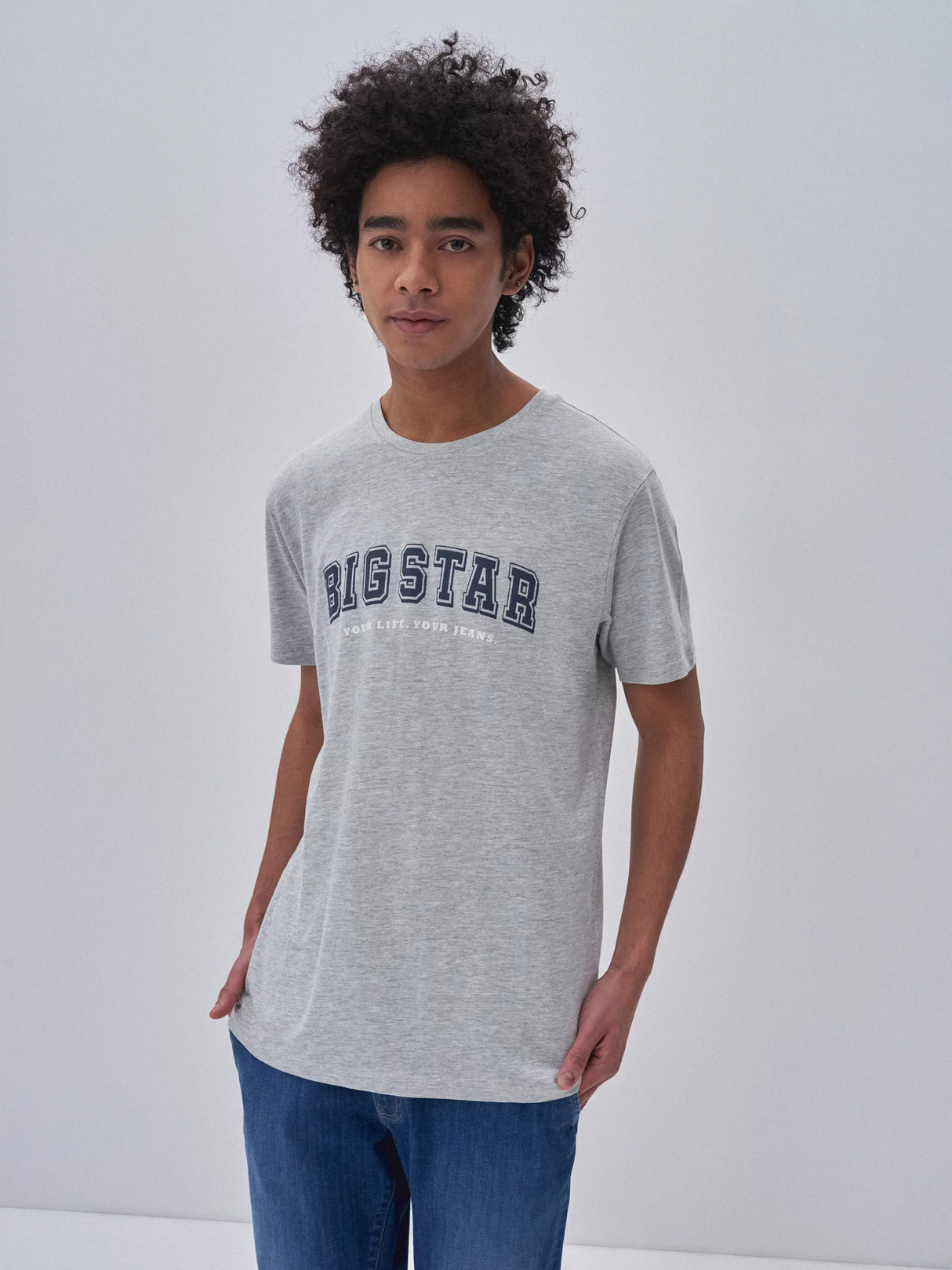 BIG STAR Logo T-SHIRT | Heather Grey