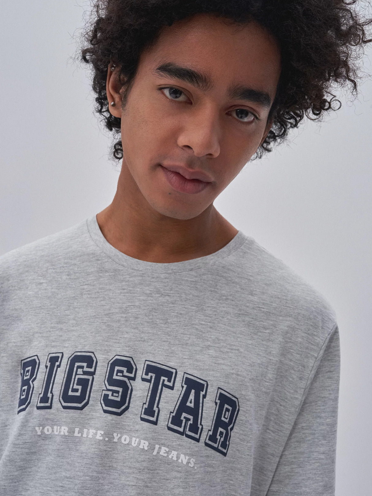 BIG STAR Logo T-SHIRT | Heather Grey