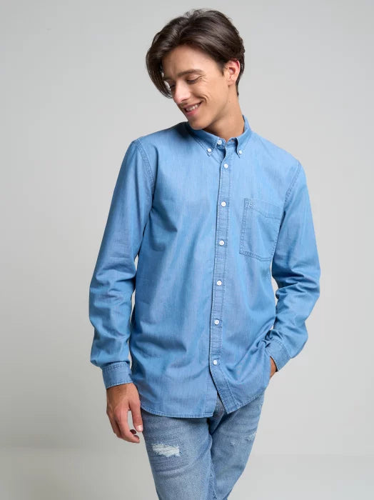 BIG STAR Shirt Long Sleeve | Blue Wash