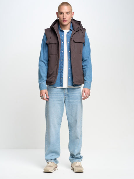 Hooded Vest Water repellent  | GREY