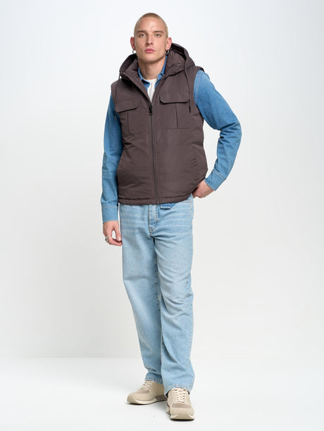 Hooded Vest Water repellent  | GREY