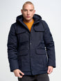 Long Hooded Jacket | Navy Blue