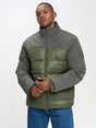 Two-Tone Puffer Jacket | Olive Green