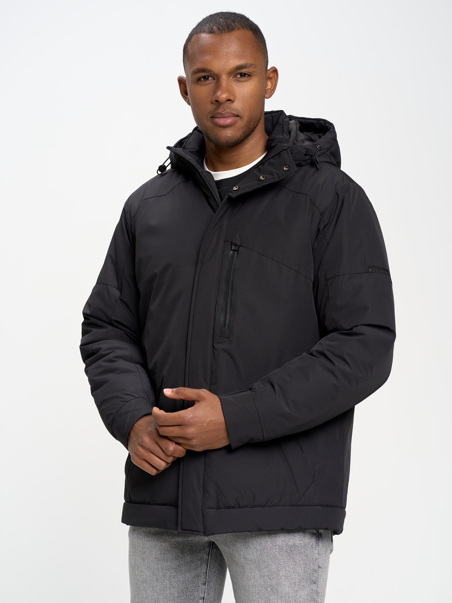 Hooded Insulated Winter Jacket | Black