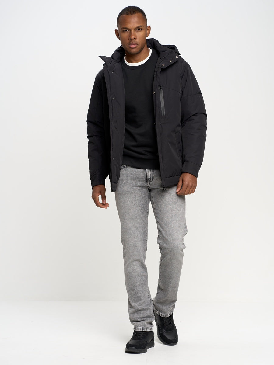 Hooded Insulated Winter Jacket | Black