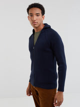 Stylish Knit Full-Zip | Navy Blue