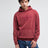 Hoodie with special garment wash | Burgundy