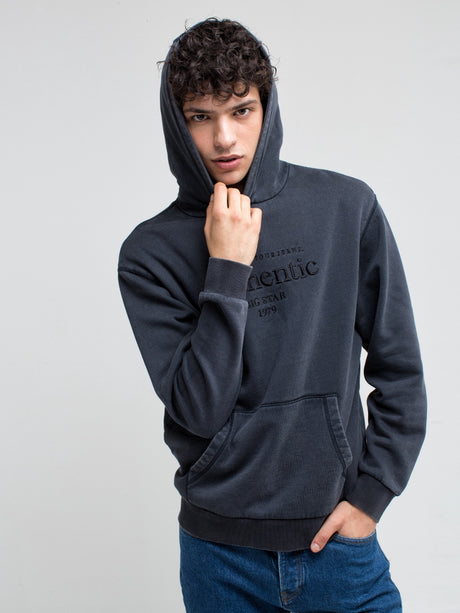 Hoodie with special garment wash | Black