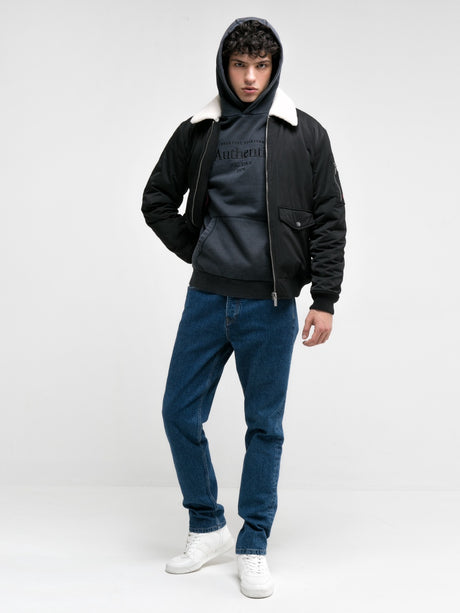 Hoodie with special garment wash | Black