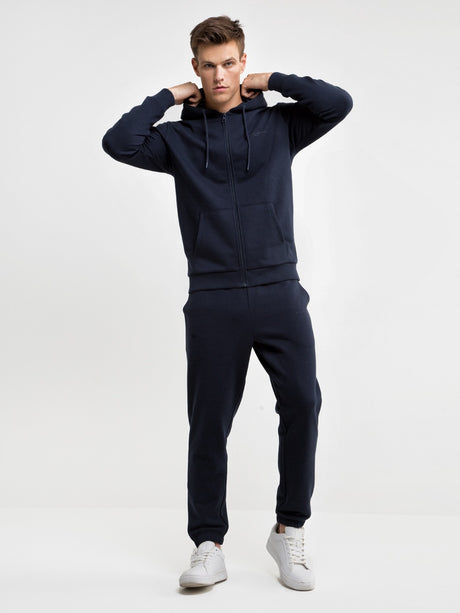 Full-Zip Hoodie with Pockets | Navy Blue