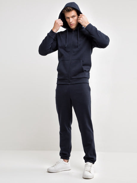 Full-Zip Hoodie with Pockets | Navy Blue