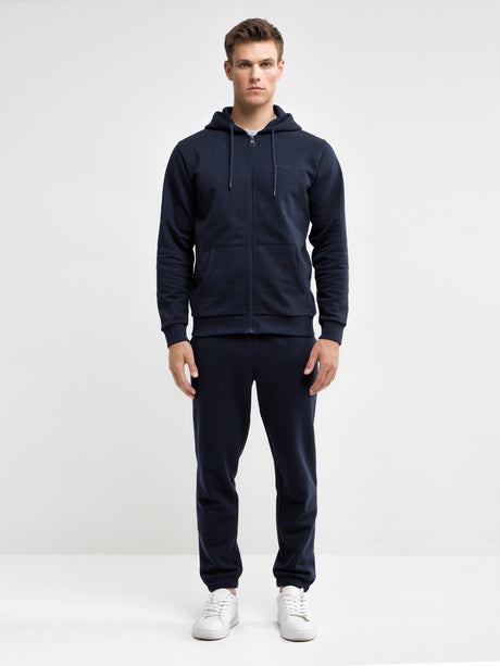 Full-Zip Hoodie with Pockets | Navy Blue