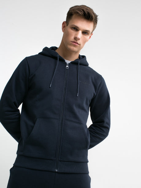 Full-Zip Hoodie with Pockets | Navy Blue