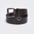 Leather Belt with Silver Buckle and Ring Detail | Dark Brown