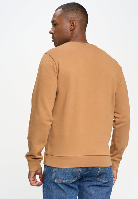 Casual sweatshirt with stripes | Camel Brown