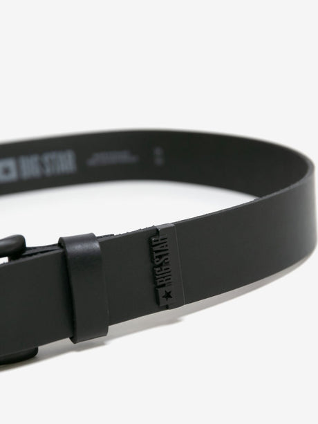 Leather Belt with Matte Black Buckle | Black