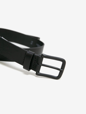 Leather Belt with Matte Black Buckle | Black