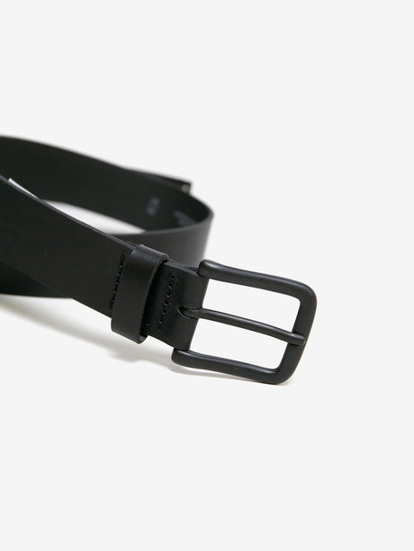 Leather Belt with Matte Black Buckle | Black