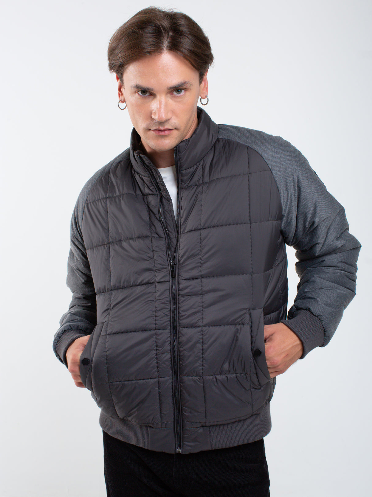 Quilted Bomber Jacket | Black