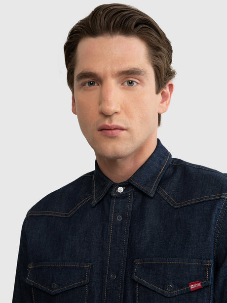 Classic Denim Shirt | Raw Dark Navy Denim