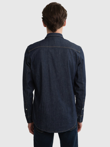 Classic Denim Shirt | Raw Dark Navy Denim