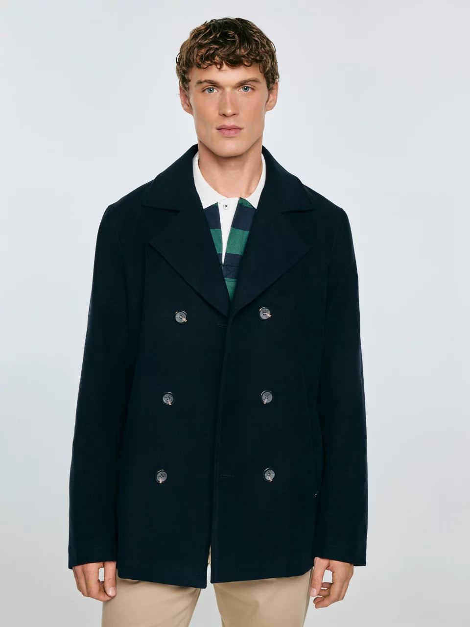 Double breasted Peacoat | Navy Blue