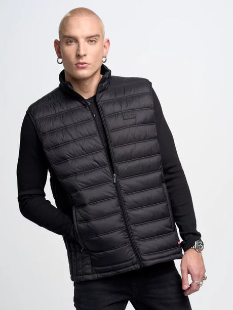 Puffer Quilted Vest | Black