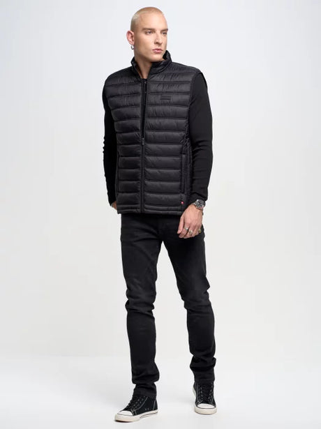 Puffer Quilted Vest | Black