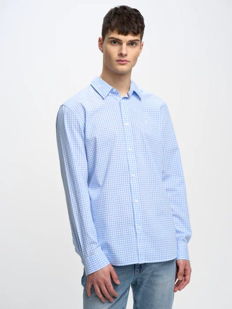 BIG STAR Checked Shirt | Light Blue