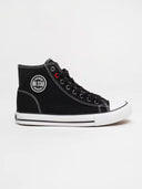 High Black Canvas Sneakers | Black