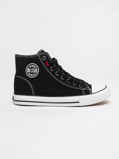 High Black Canvas Sneakers | Black