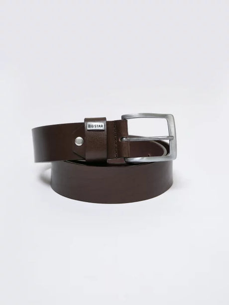 Classic Leather Belt with Silver Buckle | Brown