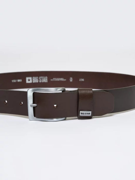 Classic Leather Belt with Silver Buckle | Brown