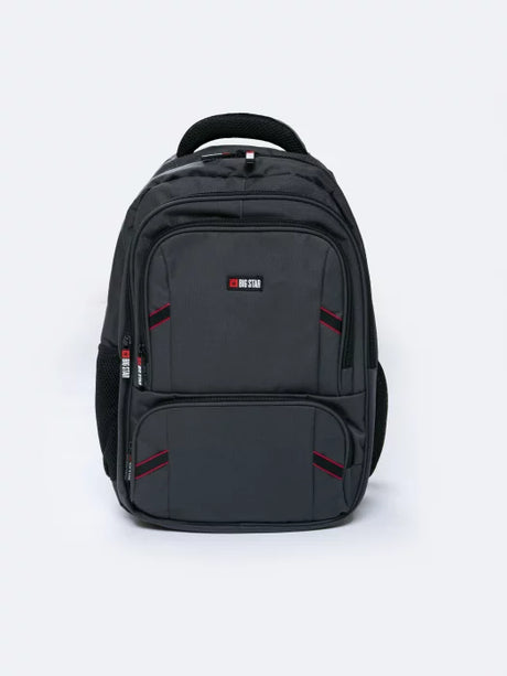 Durable Black Backpack with Red Accents | Black