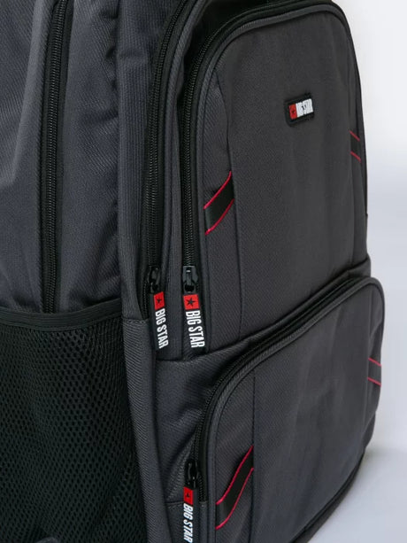 Durable Black Backpack with Red Accents | Black