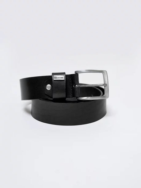 Classic Leather Belt with Silver Buckle | Black