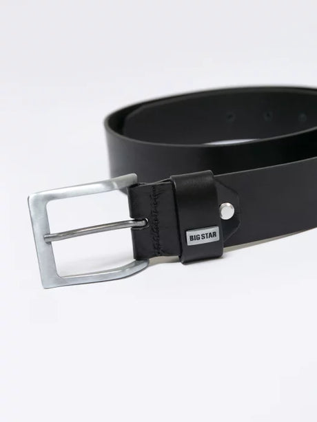 Classic Leather Belt with Silver Buckle | Black