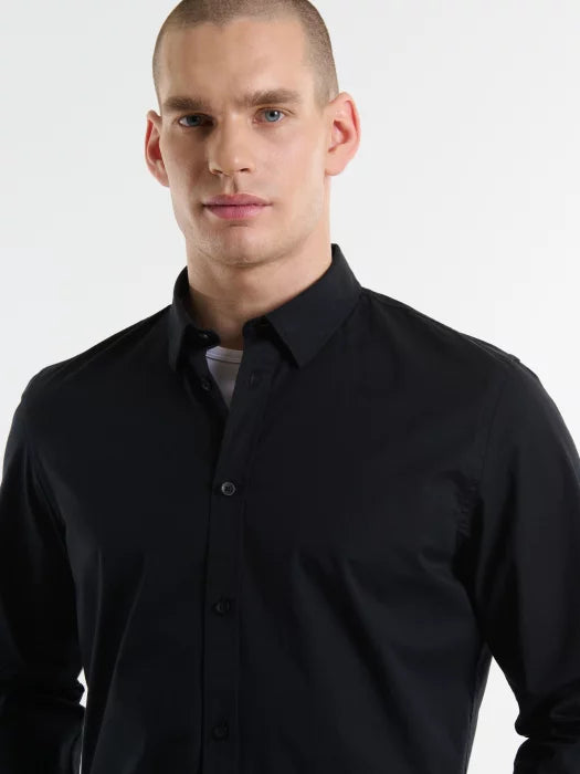 Basic Button-Down Shirt | Black