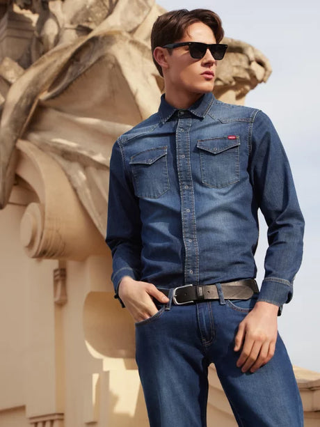 Classic Denim Shirt | Navy Blue