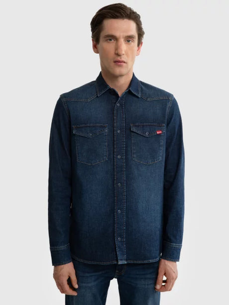 Classic Denim Shirt | Navy Blue