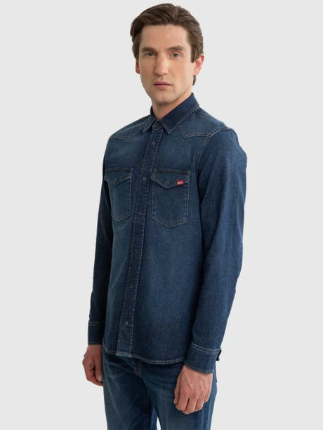 Classic Denim Shirt | Navy Blue