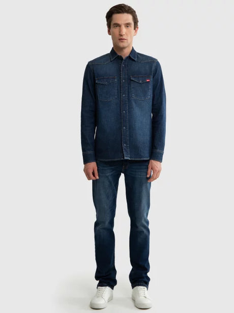 Classic Denim Shirt | Navy Blue