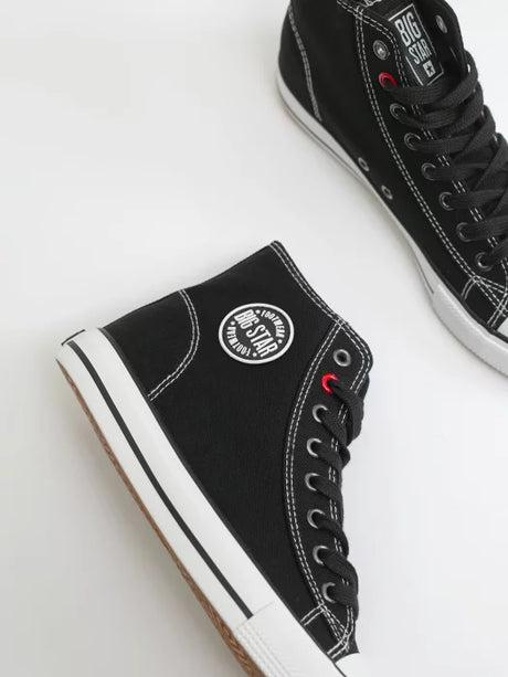 High Black Canvas Sneakers | Black